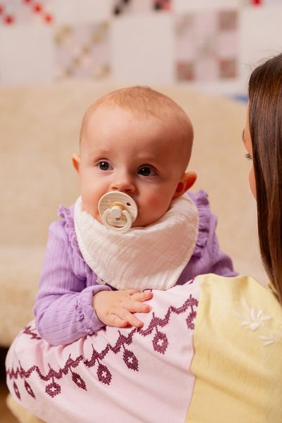 Соска пустышка BIBS Studio Colour Latex Round (круглая) Pin &ndash; Ivory / Vanilla, 2й размер 6-18месяцев 101905 фото