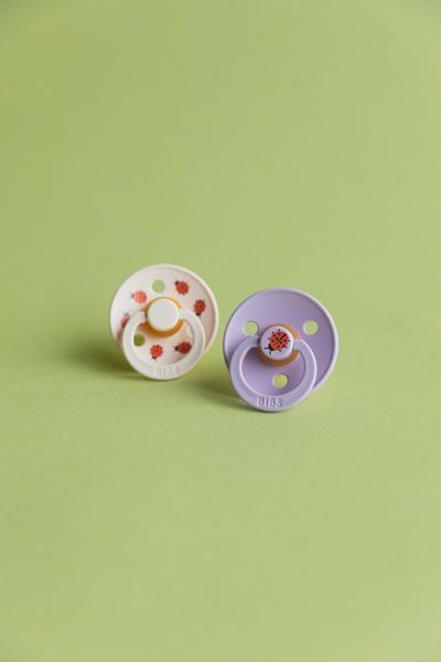 Соски пустушки BIBS Studio Colour 2 PACK Latex Round (кругла) Ladybug &ndash; Violet Sky Mix (2 в упаковці) 1й розмір 0-6місяців 101648 фото