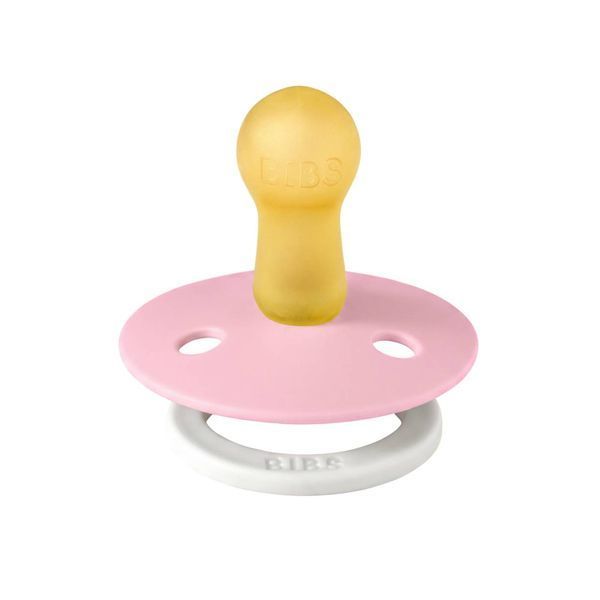 Соска пустушка BIBS Colour Latex Round (кругла) &ndash;Baby Pink GLOW (світиться в темряві), 1й розмір 0-6місяців 102159 фото