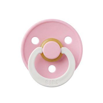Соска пустушка BIBS Colour Latex Round (кругла) &ndash;Baby Pink GLOW (світиться в темряві), 2й розмір 6-18місяців 102160 фото