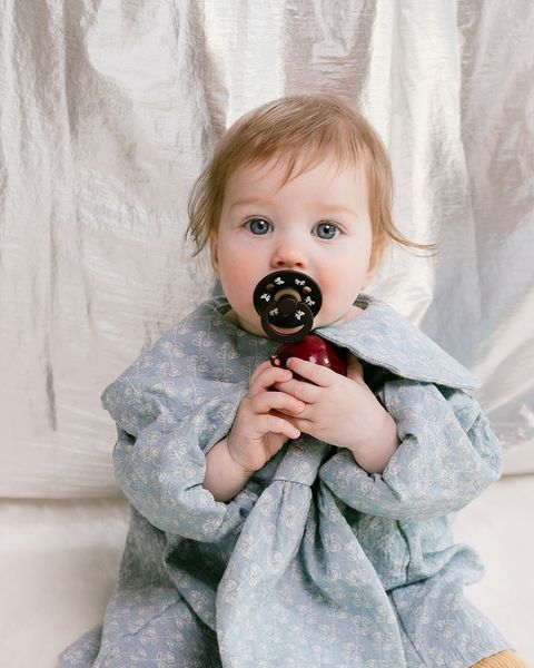 Соска пустышка BIBS Pacifier Colour Holiday Bow Latex Round (круглая) &ndash; Plum Ivory 2й размер 6-18месяцев 101857 фото