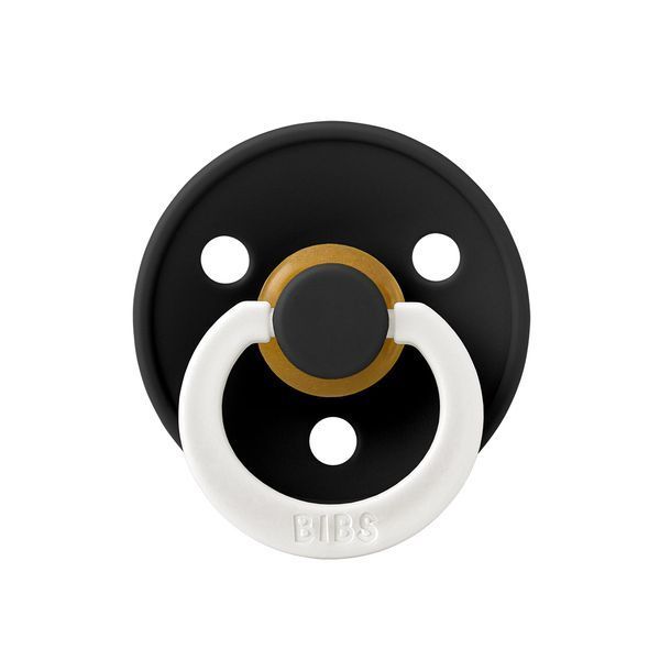 Соска пустышка BIBS Colour Latex Round (круглая) &ndash; Black GLOW (светится в темноте), 1й размер 0-6месяцев 101568 фото