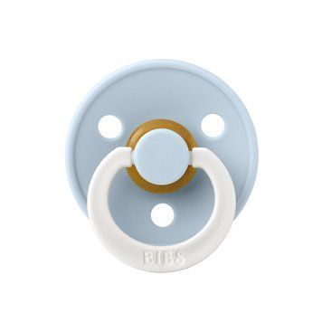 Соска пустушка BIBS Colour Latex Round (кругла) &ndash; Baby Blue GLOW (світиться в темряві), 1й розмір 0-6місяців 101572 фото
