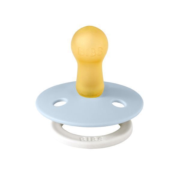 Соска пустышка BIBS Colour Latex Round (круглая) &ndash; Baby Blue GLOW (светится в темноте), 1й размер 0-6месяцев 101572 фото