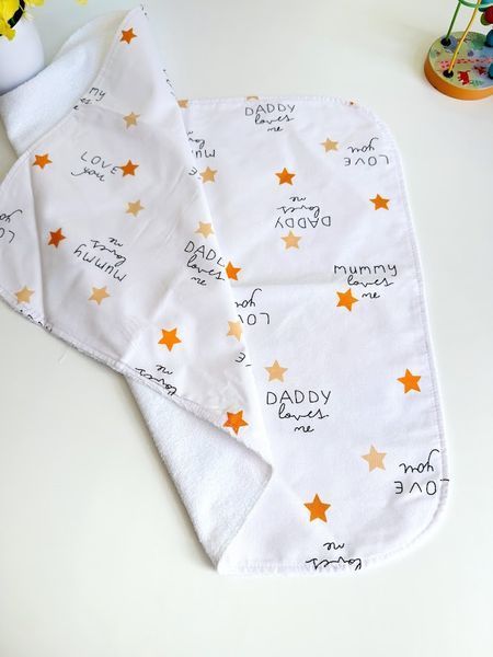 Непромокаюча пелюшка 50&times;70 см (бавовна + мембрана), I Love You 102073 фото