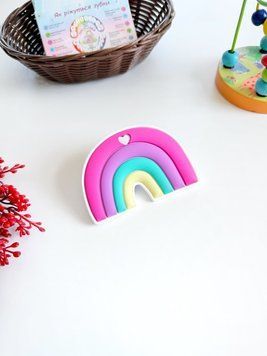 Силиконовый прорезыватель, грызунец радуга, розовый 101483 фото