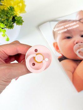 Соска пустушка BIBS Colour Latex Round (кругла) &ndash; Blossom, 1й розмір 0-6місяців 101759 фото