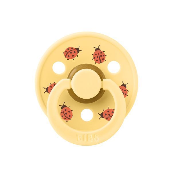 Соска пустышка BIBS Studio Colour Latex Round (круглая) Ladybug Friends &ndash; Pale Butter 1й размер 0-6месяцев 101635 фото