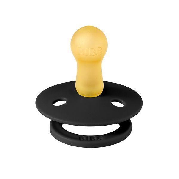 Соска пустышка BIBS Colour Latex Round (круглая) &ndash; Black чёрная, 1й размер 0-6месяцев 101549 фото