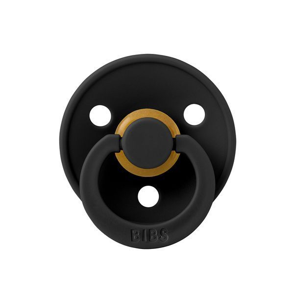 Соска пустышка BIBS Colour Latex Round (круглая) &ndash; Black чёрная, 1й размер 0-6месяцев 101549 фото