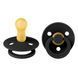 Соска пустышка BIBS Colour Latex Round (круглая) &ndash; Black чёрная, 1й размер 0-6месяцев 101549 фото 5