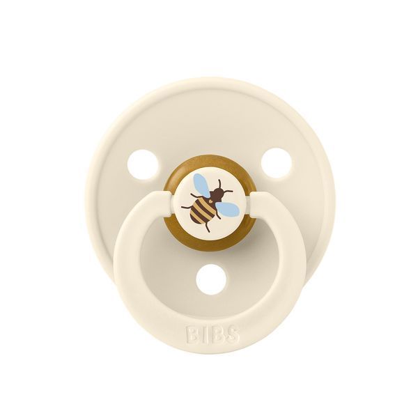 Соска пустышка BIBS Studio Colour Latex Round (круглая) Bumblebee Friends &ndash; Ivory 1й размер 0-6месяцев 101643 фото